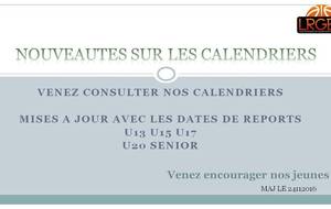 MISE A JOUR DES CALENDRIERS